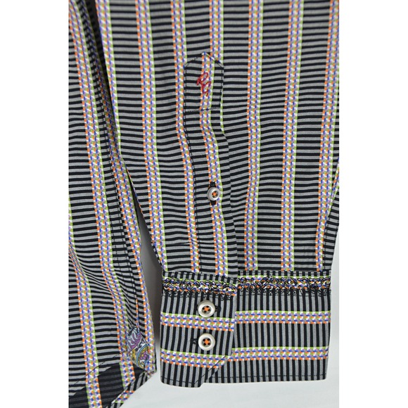 Robert Graham Shirt Men's XL Long Sleeve Classic Fit Casual Striped - Picture 3 of 12